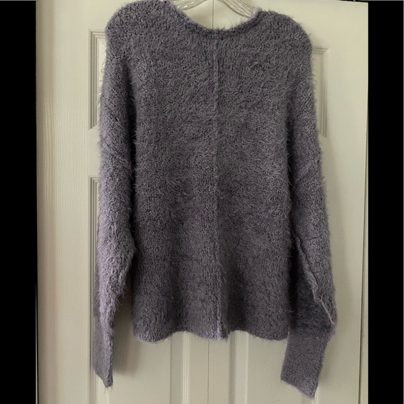 Free People women’s size small Icing Falling Star Pullover Purple Fuzzy Sweater - Picture 12 of 16